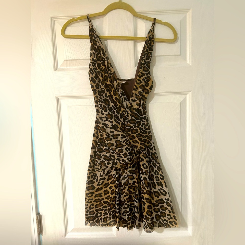 Ema Savahl Leopard/Cheetah Cocktail Dress
